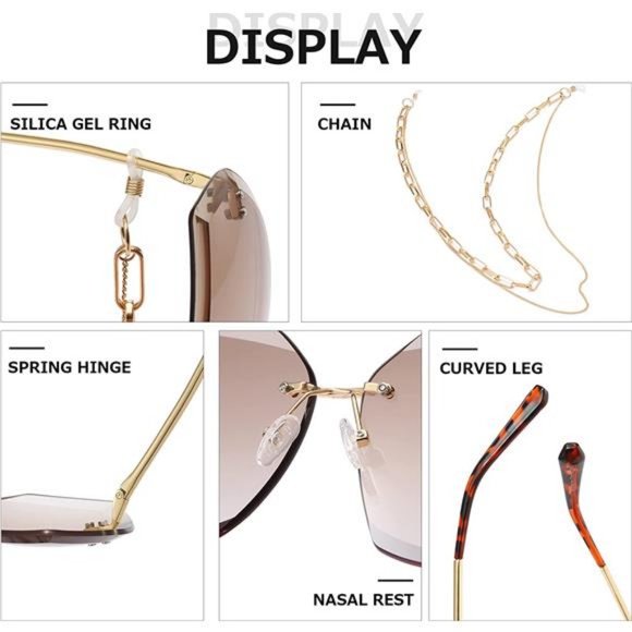 AEVOGUE Sunglasses For Women Oversized Rimless main image 8